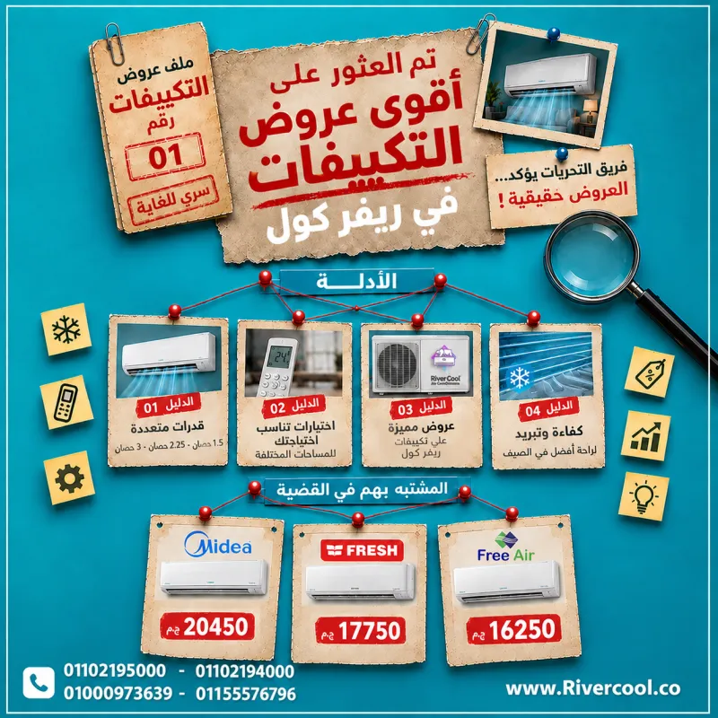 عروض التكييف وصلت لأقوى سعر! 🔥 لو بتدور على تكييف قوي، تبريد ممتاز، وسعر مناسب 👌